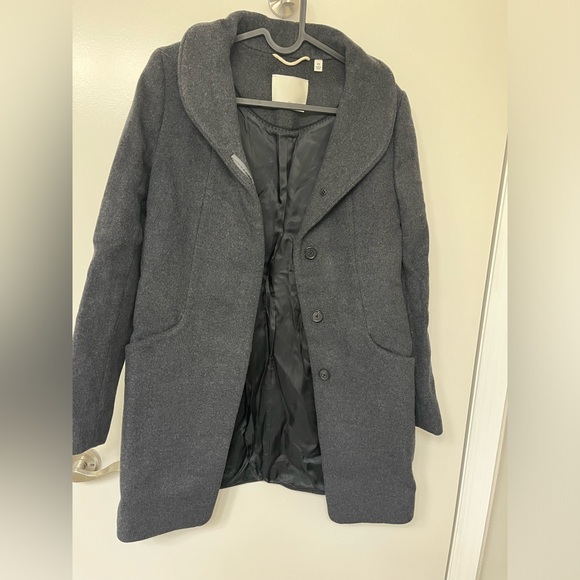 Aritzia Wilfred Cocoon Coat XXS - Dark Charcoal - Picture 2 of 6